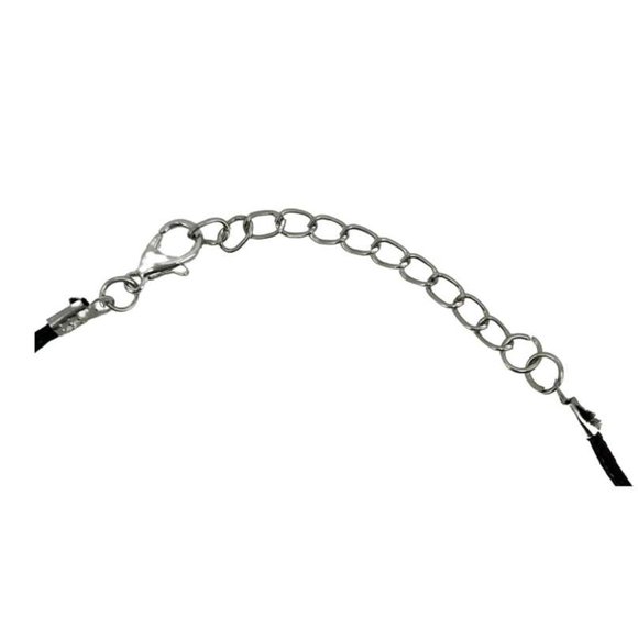 Raw White Howlite Crystal Pendant | Black | 4 cm - Picture 3 of 4